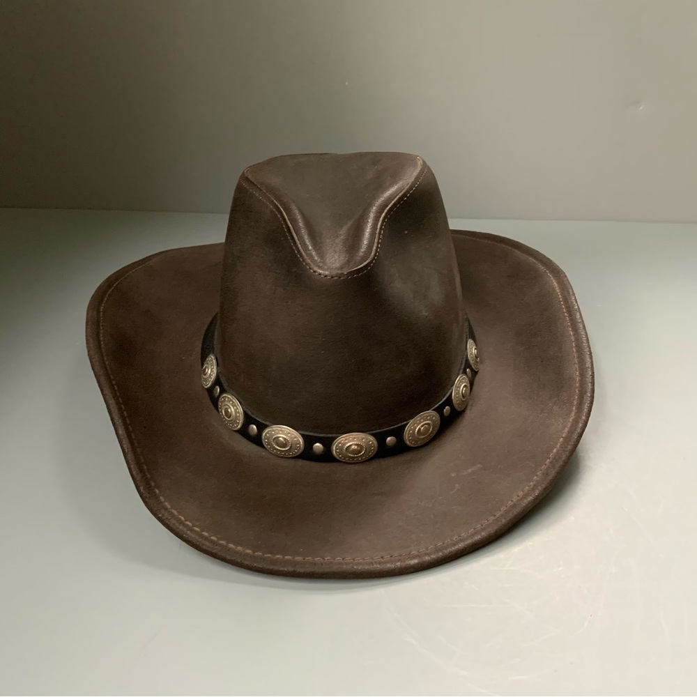 Henschel Walker U Shape It Raging Bull Leather Outback Cowboy/Cowgirl Hat M - Picture 1 of 16